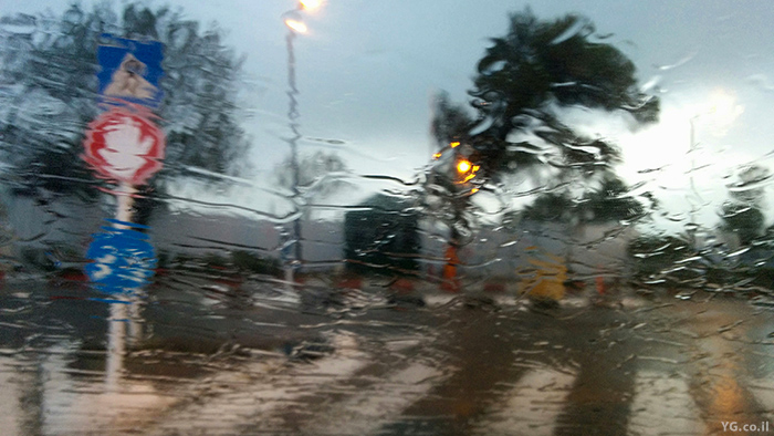 גשם על מעבר חציה