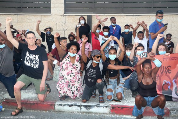 מחאה נגד משטרת ישראל המלאת שנה למותו הטראגי של סולומון טקה, בקריית חיים, חיפה