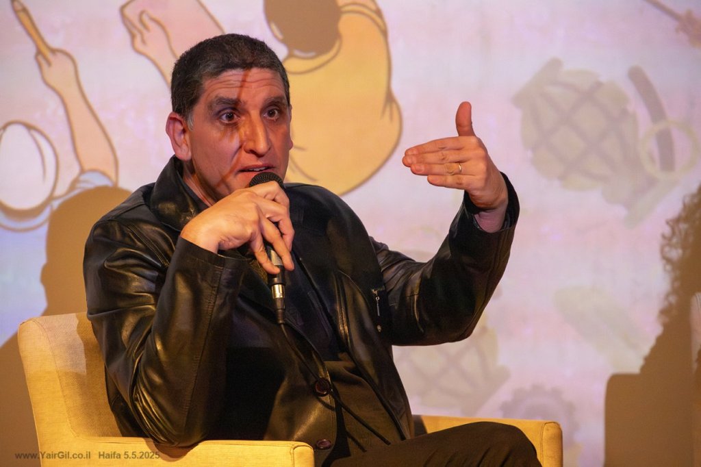 פסטיבל חיפה ה-18 לסרטי פועלים. דיון לפני הסרט האחרון בפסטיבל; בתמונה פרופ' חגי פרץ, ראש המועצה המתאמת של ארגוני הסגל הבכיר ויו"ר ארגון הסגל הבכיר בטכניון. 5.5.2025 סינמטק חיפה